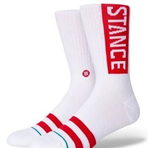 Stance OG Crew Sock- Red/White